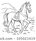 Cartoon Horse Coloring Page 105021419