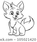 Kawaii Little Fox Coloring Page  105021420