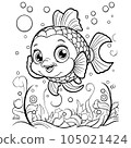 Kawaii Fish Coloring Page 105021424