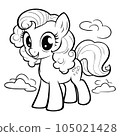Kawaii Pony Coloring Page 105021428