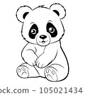 Kawaii Panda Coloring Page 105021434