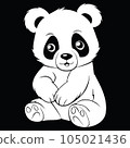 Cute Panda Silhouette 105021436