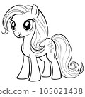 Cute Pony Coloring Page  105021438
