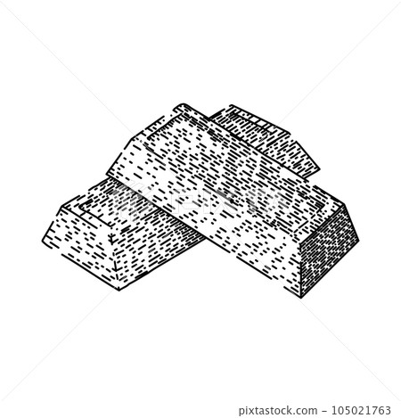 old treasure gold bar sketch hand drawn vector old treasure gold bar sketch hand drawn vector 105021763