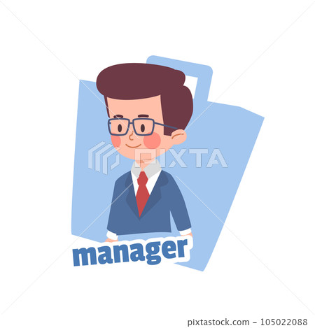 Child manager or boss in suit character flat vector illustration isolated. 105022088
