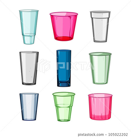 plastic cup set cartoon vector illustration 105022202