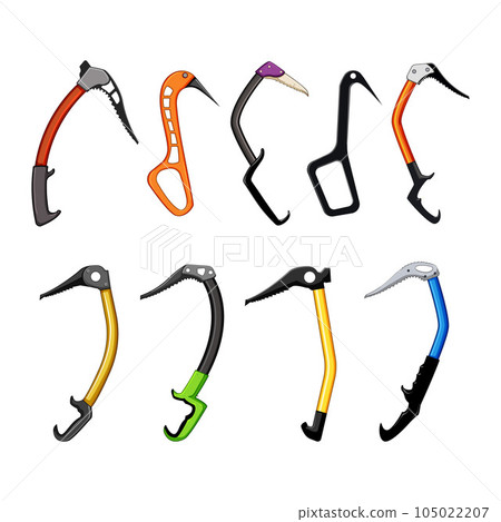 piolet ice tool set cartoon vector illustration 105022207