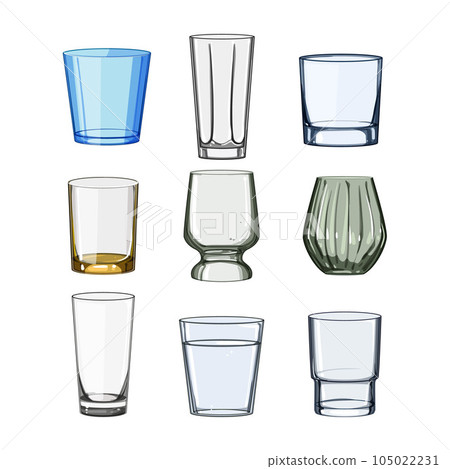 glass cup set cartoon vector illustration 105022231