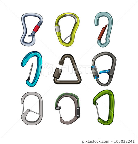 carabiner clip set cartoon vector illustration 105022241