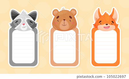 Note Page with Animal Head and Muzzle Vector Template Note Page with Animal Head and Muzzle Vector Template 105022697