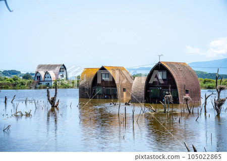 Submerged pension village in Setouchi city, Okayama prefecture, Japan Submerged pension village in Setouchi city, Okayama prefecture, Japan 105022865