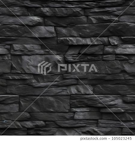 Seamless texture of dark grey black slate tile wall, neural network generated image Seamless texture of dark grey black slate tile wall, neural network generated image 105023245