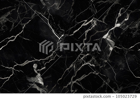 seamless black marble texture with golden veins, neural network generated image 105023729