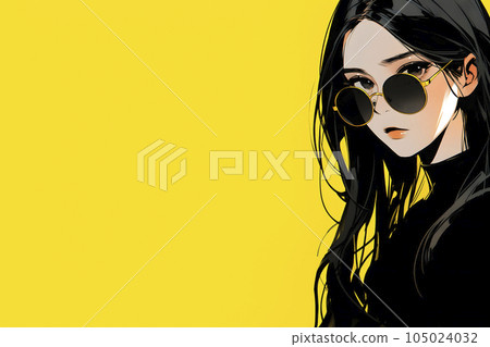 戴著墨鏡的女人的動漫插圖（生成AI） 105024032