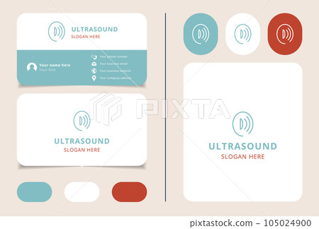 Ultrasound logo design with editable slogan. Branding book and business card template. Ultrasound logo design with editable slogan. Branding book and business card template. 105024900