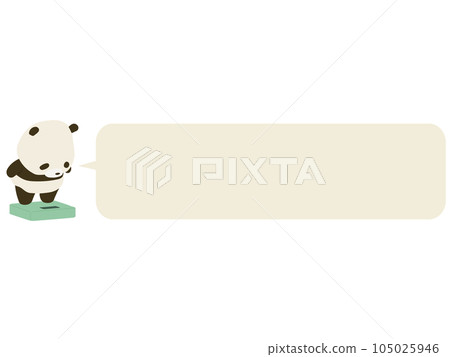 A panda on a scale. with speech bubble 105025946
