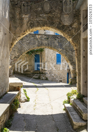 view of the ancient village of Fianona, Croatia. view of the ancient village of Fianona, Croatia. 105026353