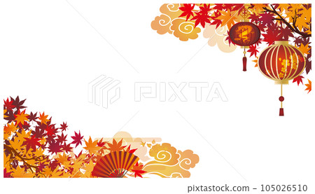 秋天的樹葉框架框架背景 105026510