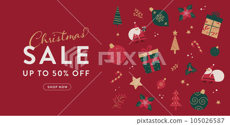 Christmas sale banner background (vector illustration) Christmas sale banner background (vector illustration) 105026587