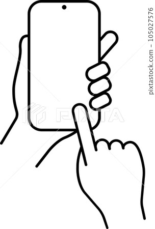hand clicking smartphone 105027576