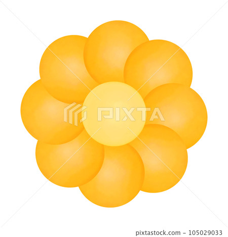 Golden Yellow Watercolor Flower with Yellow Pollen Golden Yellow Watercolor Flower with Yellow Pollen 105029033