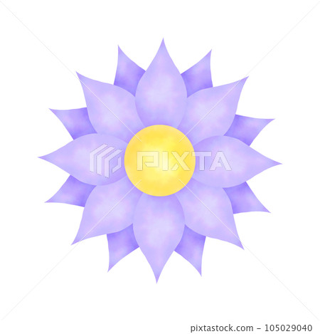 Pastel Lilac Watercolor Flower with Yellow Pollen Pastel Lilac Watercolor Flower with Yellow Pollen 105029040