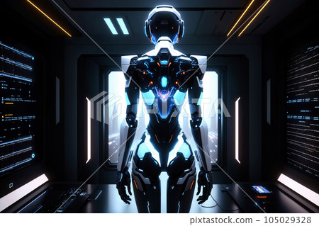 Futuristic Robot Scenarios - Artificial Intelligence Concepts 105029328
