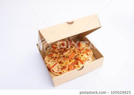 Pizza in a cardboard box Pizza in a cardboard box 105029925