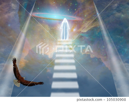 A cloaked figure in heavens 105030908