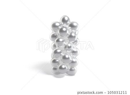 Blacnk silver round balloon column mockup, isolated 105031211