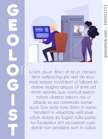 Poster or vertical banner about geologists flat style, vector illustration 105031711