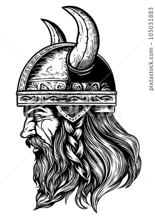 Viking in a helmet 105031883