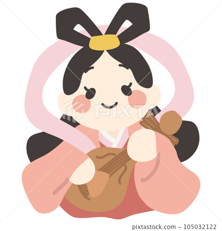 可愛變形弁財天的彩色插圖 可愛變形弁財天的彩色插圖 105032122