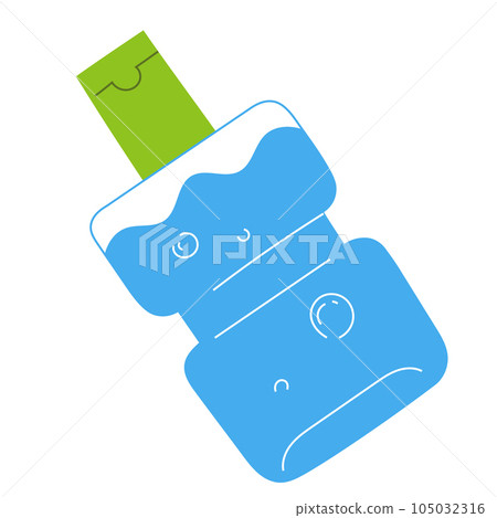 Mouthwash bottle vector icon, hygiene product for oral care, flat doodle illustration Mouthwash bottle vector icon, hygiene product for oral care, flat doodle illustration 105032316