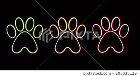 glossy paw print glowing desktop icon, neon sticker, neon figure, glowing figure, neon geometrical figures  glossy paw print glowing desktop icon, neon sticker, neon figure, glowing figure, neon geometrical figures  105033129