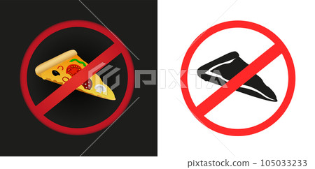 fast food pizza prohibited sticker sign 105033233