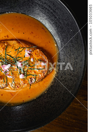 Fish in Thai Red Curry Chili Sauce Fish in Thai Red Curry Chili Sauce 105033665