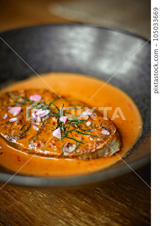 Fish in Thai Red Curry Chili Sauce Fish in Thai Red Curry Chili Sauce 105033669