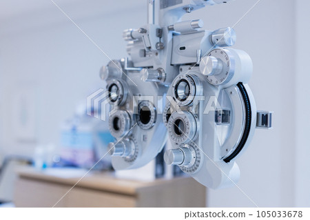 Phoropter eyesight measurement testing machine, Eye health check and ophthalmology concept. 105033678