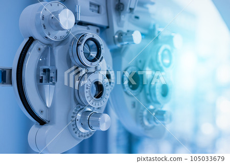 Phoropter eyesight measurement testing machine, Eye health check and ophthalmology concept. 105033679