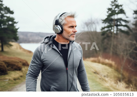 Walk outdoors with your favorite music on your headphones. 105035613