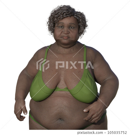 A woman with overweight body composition, 3D illustration highlighting the physiological implications of excess weight A woman with overweight body composition, 3D illustration highlighting the physiological implications of excess weight 105035752