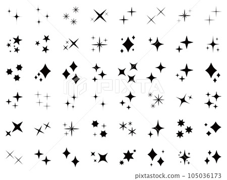 Simple star/glitter icon set Ashirai simple shining icon set 105036173
