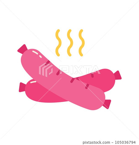 Sausage Icon Image. 105036794