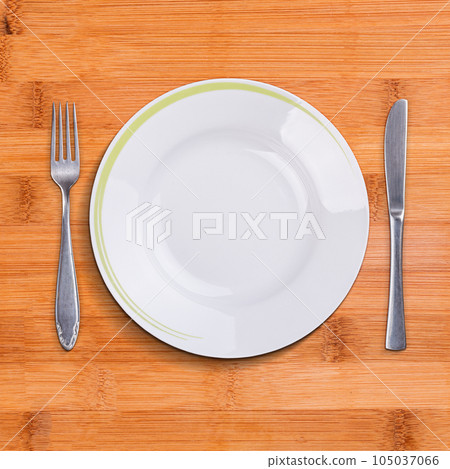 Top view of empty plate Top view of empty plate 105037066
