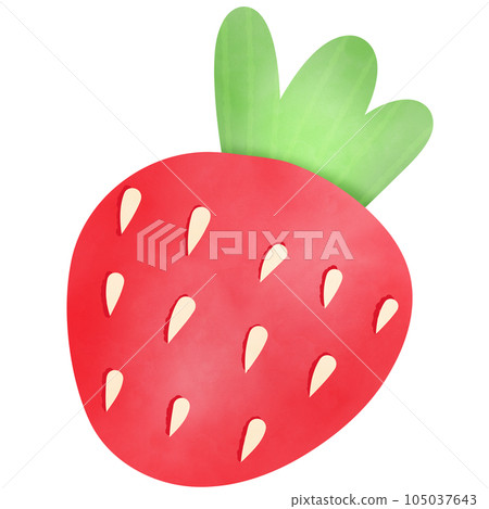 Drawing of strawberry isolated on transparent background for usage as an illustration, food, fruits and eating concept 105037643