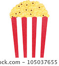 Drawing of popcorn isolated on transparent background for usage as an illustration, food and snack concept 105037655