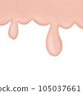 Abstract pink flowing fluid or melting cream down isolated on transparent background for usage as an aesthetic and a decorative element 105037661