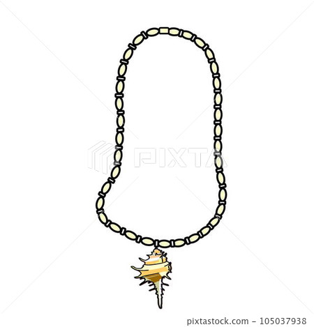 Illustration of a seashell pendant 105037938