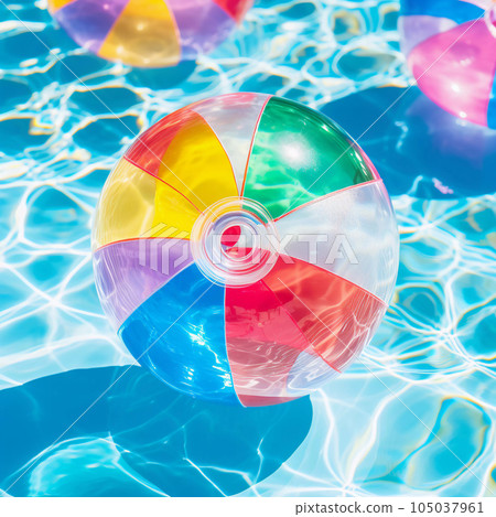 Inflatable Colorful Beach Ball 105037961